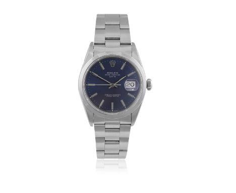 A STAINLESS STEEL AUTOMATIC CALENDAR BRACELET WATCH, BY ROLEX 31-jewel Cal.3135 automatic movement adjusted to temperature an