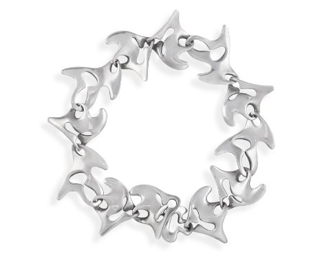 A SILVER 'AMOEBA' NECKLACE, BY HENNING KOPPEL FOR GEORG JENSEN, CIRCA 1947 Composed of a series of openwork amoebic-shaped li