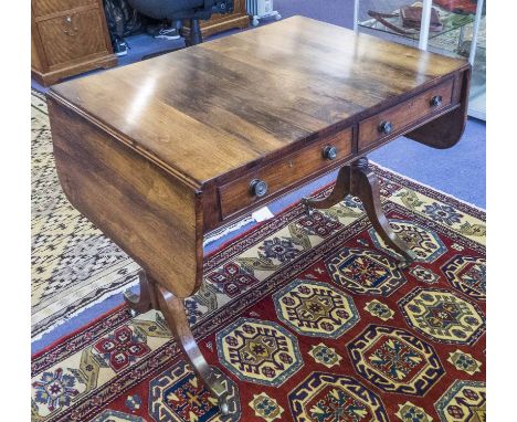 SOFA TABLE, Regency rosewood with two frieze drawers and dummy drawers to verso on castors, 73cm H x 66cm x 88cm, 141cm open.