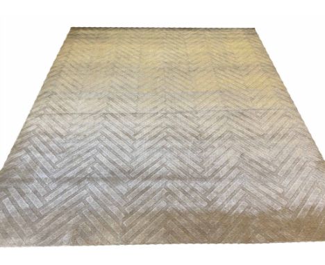 'MANHATTAN' SILK CARPET, 300cm x 250cm, chevron design.