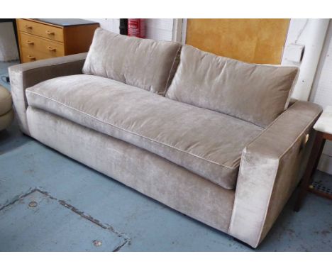 SOFA, contemporary grey velvet finish, 220cm W.