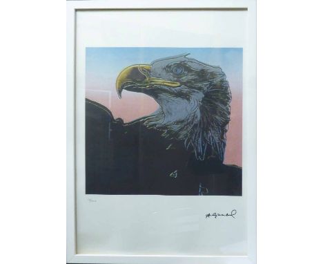 ANDY WARHOL 'Bald eagle', lithograph from Leo Castelli gallery, stamped on reverse edited by G Israel on Arches paper, number