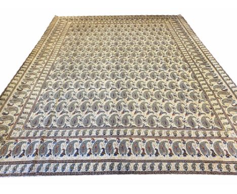 FINE KASHAN PAISLEY DESIGN CARPET, 398cm x 315cm.