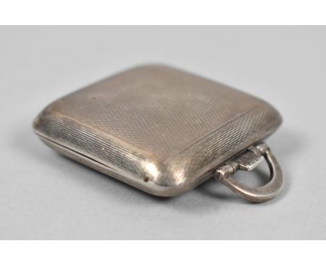 A Small Silver Travel Clock with Engine Turned Decoration to Case, Working Order, 3.5cm Square 
