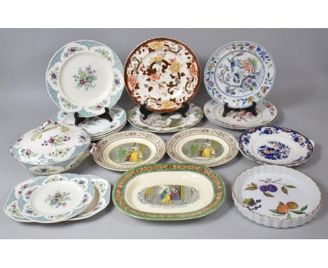 A Collection of Various Plates to comprise Masons 19th Century Examples, Together with a Royal Worcester Evesham Oven to Tabl