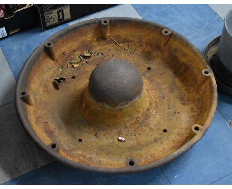 A Circular Cast Iron Pig Feeding Trough, Missing Bars, 66cm Diameter 