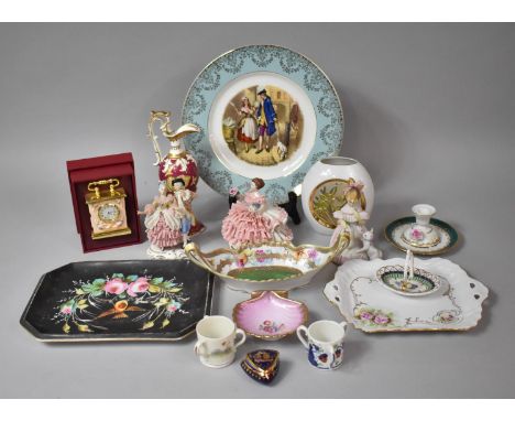 A Collection of Various Continental Items to comprise Plate, Dressing Table Stand, Trinket Items etc together with a 19th Cen