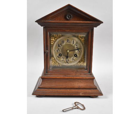 A Late 19th Century American Mantle Clock of Architectural Form, Working Order, 33cm high 