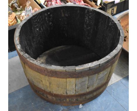 A Large Barrel Planter, 64cm Diameter and 36cm high 