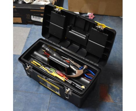 A Modern Stanley Toolbox Containing Various Tools, 48cm wide 