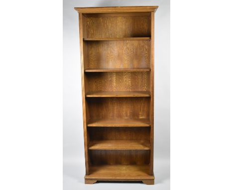 A Modern Five Shelf Open Bookcase on Bracket Feet, 79cm Wide 