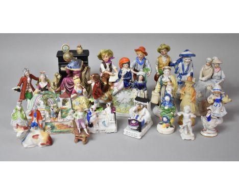 A Collection of Various Continental Ceramic Bisque Figural Ornaments, (Varying Condition Issues) 