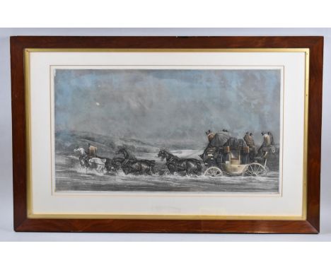 A Large Framed Coaching Print After Henderson and Engraved by J Harris, Published June 1845 by Fores, 59x33cm 