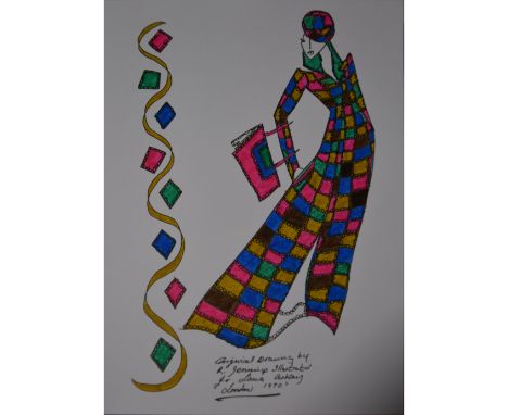 R Jennings (born 1952) a pack of thirty original contemporary fashion illustrations, pen and ink, 30cm x 21cm, each signed, u