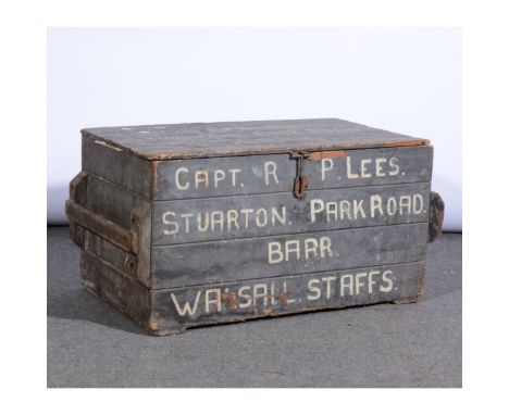 Painted pine trunk, Captain R. P. Lees, Staffordshire, 86cm.