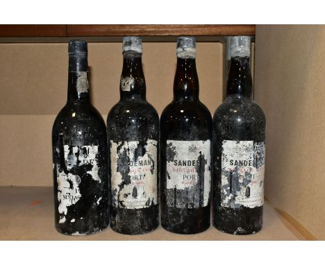 VINTAGE PORT, four bottles, comprising one bottle of Warre's 1980 vintage, seal intact with slight corrosion, label mostly mi