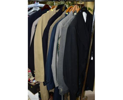 MEN CLOTHING etc, to include an Aquascutum pin stripe suit jacket size approximately 44/46, Tan Skopes jacket approximate siz