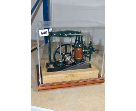 A CASED HANDBUILT SCALE MODEL OF AN EASTERN &amp; ANDERSON GRASSHOPPER LIVE STEAM BEAM ENGINE, not tested, constructed and fi