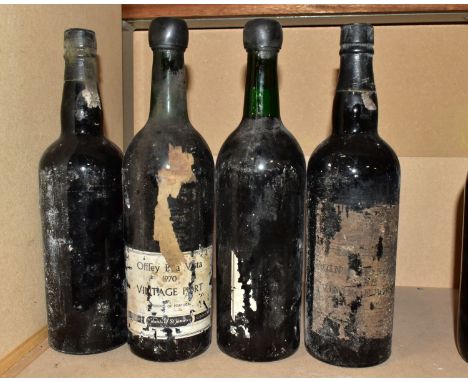 VINTAGE PORT, four bottles, comprising one bottle of Quinta Do Noval 1982 vintage, seal intact with slight corrosion, label m