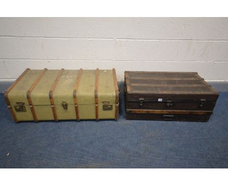 TWO VINTAGE TRAVELING TRUNKS (2)