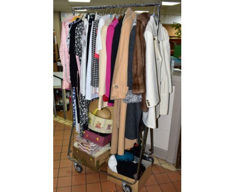 LADIES CLOTHING, etc, to include a Jaeger woollen coat size 8, vintage Mansfield Frank Russell coat, tan Mansfield wool/Cashm
