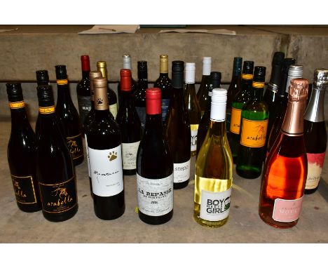 WINE, a collection of thirteen bottles of red wine, nine bottles of white wine and four bottles of sparkling wine comprising 