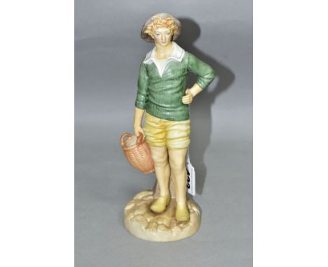 A ROYAL WORCESTER FIGURE FROM THE HADLEY COLLECTION, 'French Fisherboy', height 21cm (condition: appears ok)