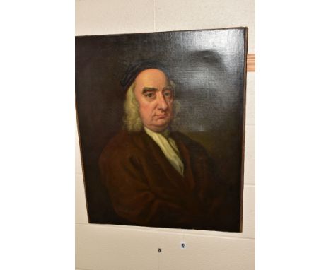 A 19TH CENTURY PORTRAIT OF POLITICAL SATIRIST JONATHAN SWIFT, after the original painting by Francis Binden circa 1730's, no 