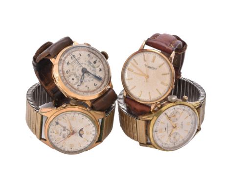 
	
		Chronographe Nicao, Swiss,
		Gold coloured wrist watch
		Movement: Manual wind chronograph
		Case: Gold coloured case, i
