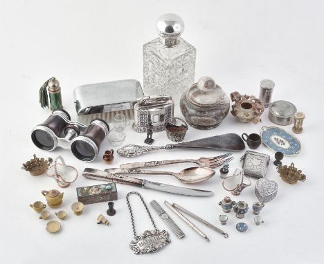 
	
		Y&nbsp;A collection of assorted items, to include: a rectangular cut glass bottle with silver cover by C. C. May &amp; S