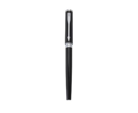 
	
		Parker, Ingenuity Sample, a black fine liner pen, the cap with white metal arrow clip and marked sample, the refill mark