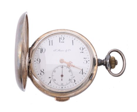 
	
		T. Moser &amp; Cie, 
		Silver full hunter keyless wind repeating pocket watch, no. 77127
		Movement: Lever escapement, b