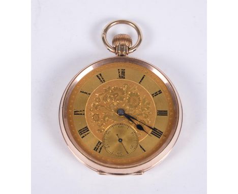 
	
		Unsigned,
		9 carat gold keyless wind open face pocket watch, no. 13189, circa 1968
		Movement: Lever escapement, bimeta