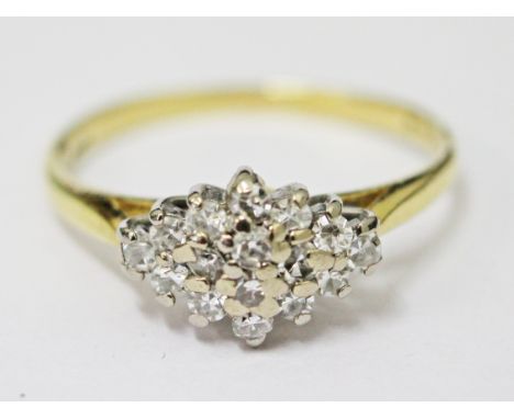 An 18ct gold diamond ring, gross wt. 2.7g, size M.