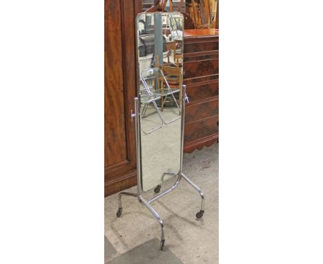 An Art Deco cheval mirror. H156cm.