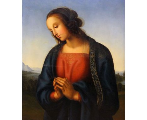 Italian 19th Century School, Old Master style portrait, oil on panel, 45cm x 55cm, inscribed verso '...Lefranc Freres Fabrica