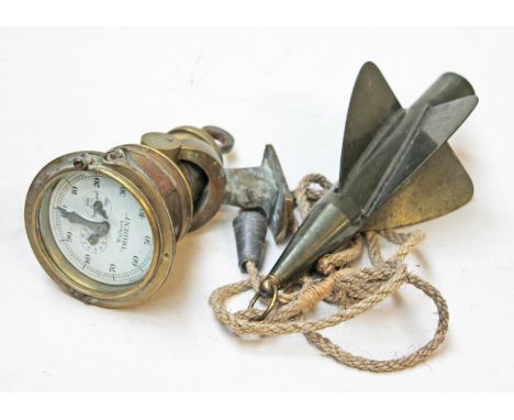A Thomas Walker Trident mechanical ship's log and display.