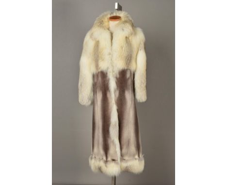 YVES SAINT LAURENT RIVE GAUCHE FOX FUR FULL LENGTH COAT, with lapel collar, five hook and eye fastenings, the coat designed w