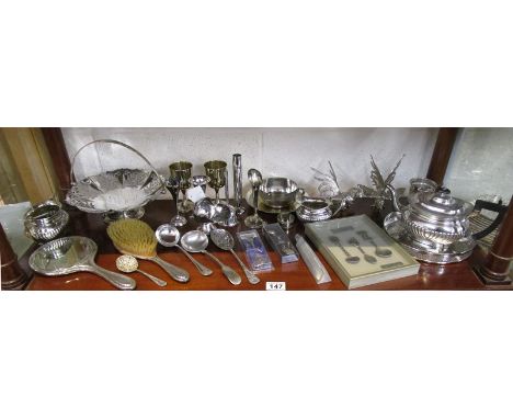 Shelf of silver plate