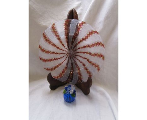 Vintage Murano lattacino ribbon dish &amp; ornament