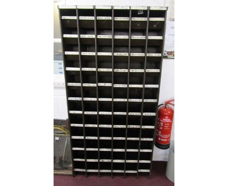 Large vintage steel industrial pigeon hole cabinet - Dimensions H=183cm W=92cm D=31cmSee also lots 443, 444, 445 & 446