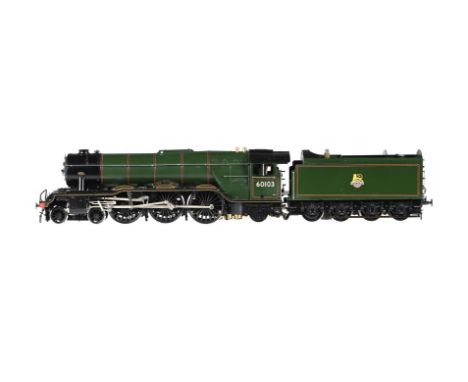 AN ASTER GAUGE 1 MODEL OF A LNER A3 TENDER LOCOMOTIVE PREPARED IN EARLY BRITISH RAILWAY GREEN AND BLACK LINED LIVERY TO TEST 