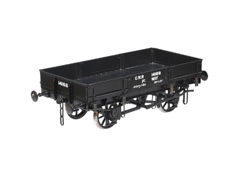 AN EXHIBITION STANDARD 5 INCH GAUGE MODEL OF A GREAT WESTERN RAILWAY STEEL BALLAST WAGON NO 14168 OF 1888 TO DIAGRAM P5 BUILT