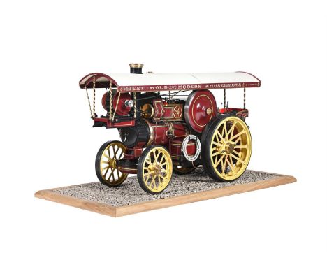 AN EXHIBITION STANDARD 1 1/2 INCH SCALE MODEL OF A FOWLER SHOWMAN'S ENGINE The silver soldered copper boiler with fittings in