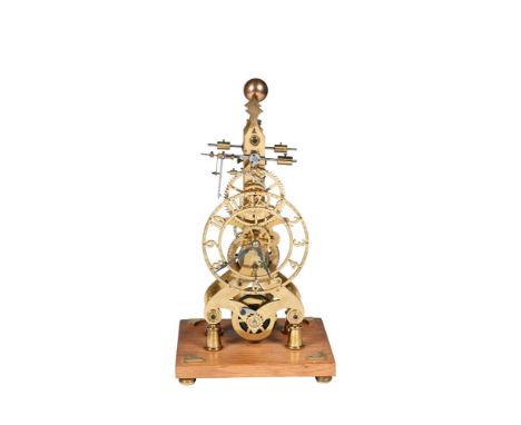 AN EXHIBITION STANDARD MODEL OF A MODEL ENGINEER BUILT 'GRASS-HOPPER' ESCAPEMENT SKELETON CLOCK BUILT TO THE W R SMITH DESIGN