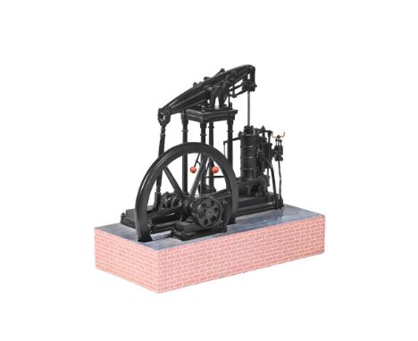 A WELL-ENGINEERED MODEL OF A 'MARY' LIVE STEAM BEAM ENGINE The beam supported on four turned architectural columns with Watts