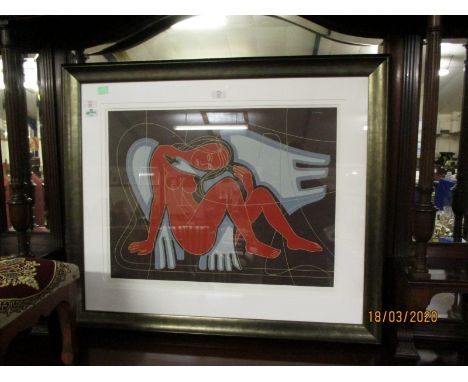 GEORGES KOTSONIS (BORN 1939) ANGEL COLOURED PRINT, SIGNED AND NUMBERED 46/110 IN PENCIL TO LOWER MARGIN