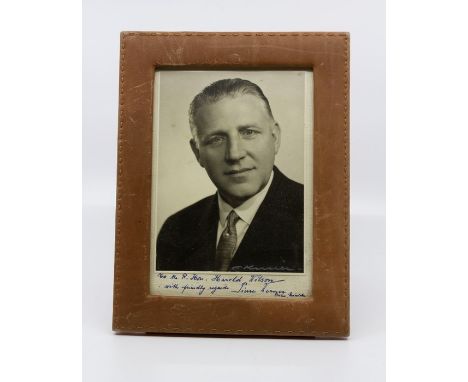 Pierre Werner, 18th Prime Minister of Luxembourg, black &amp; white photographic portrait, inscribed to British Prime Ministe