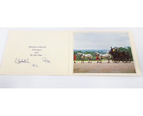 HM Queen Elizabeth II and HRH Prince Philip, Christmas card for Harold and Mary Wilson (former UK Prime Minister and his wife