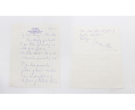 Collection of four autograph letters from members of the Conservative Party, comprising: Alec Douglas-Home, former UK Prime M